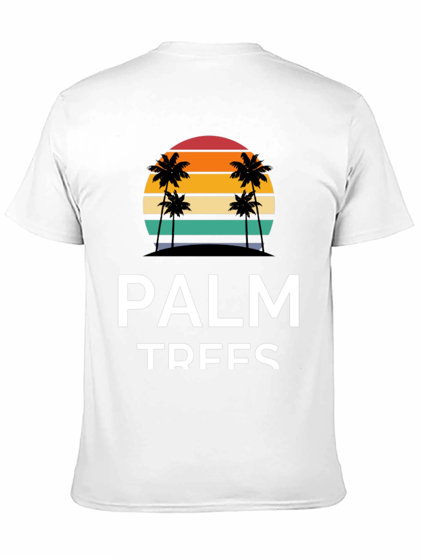 Palm Trees Graphic Tee - Retro Sunset Black T-Shirt