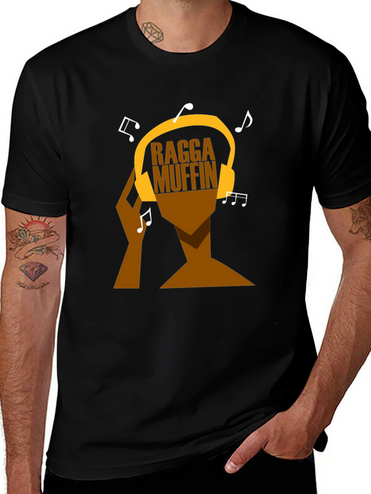 Ragga Muffin Graphic Tee - Black Cotton T-Shirt