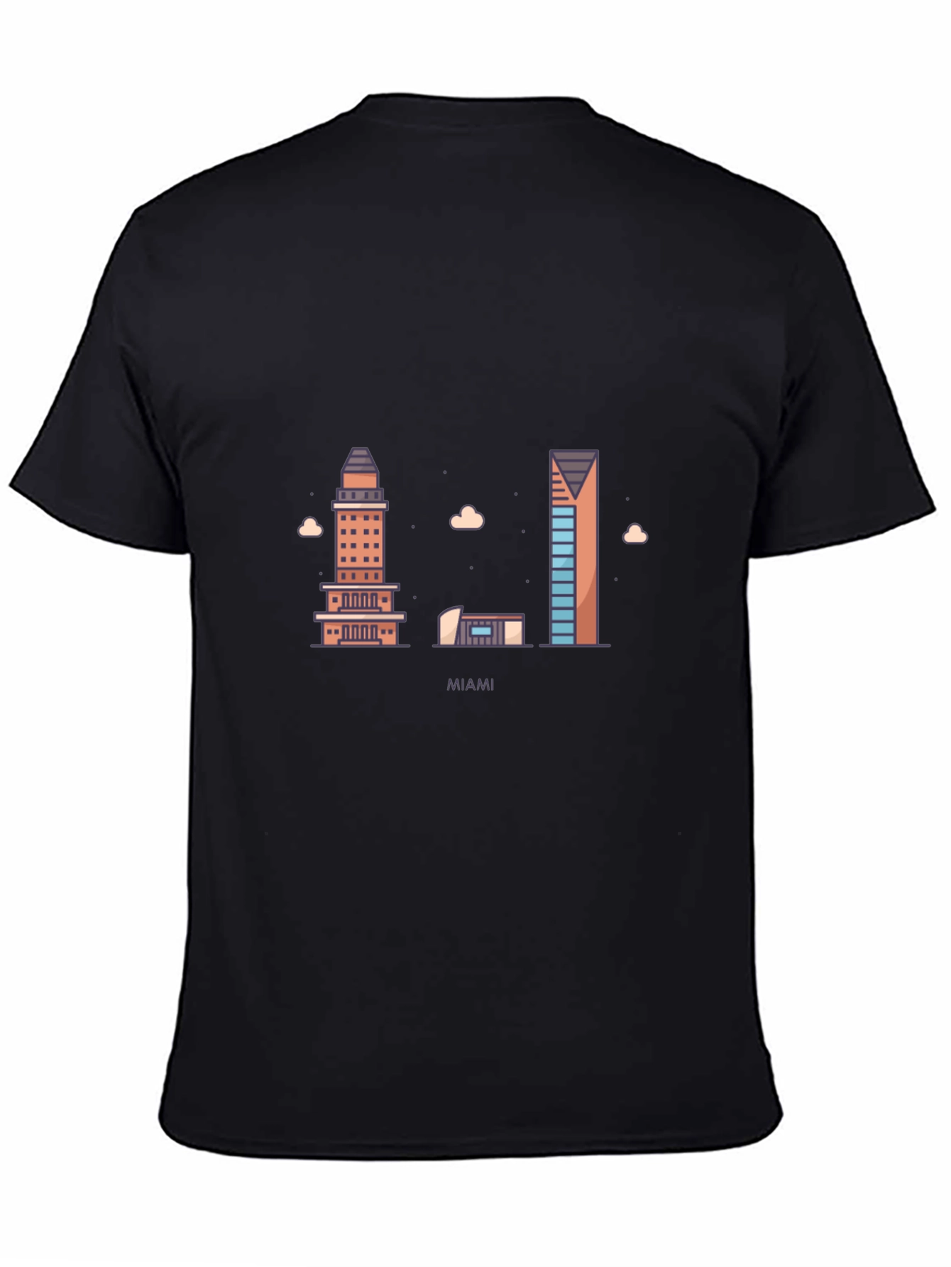 Miami Skyline Graphic T-Shirt - Classic Crew Neck