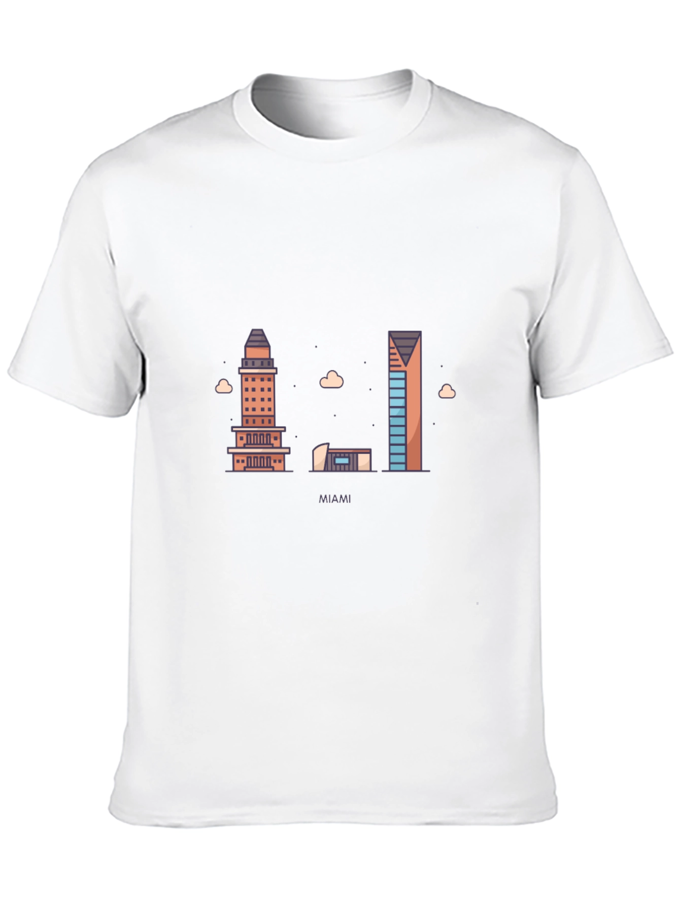 Miami Skyline Graphic T-Shirt - Classic Crew Neck