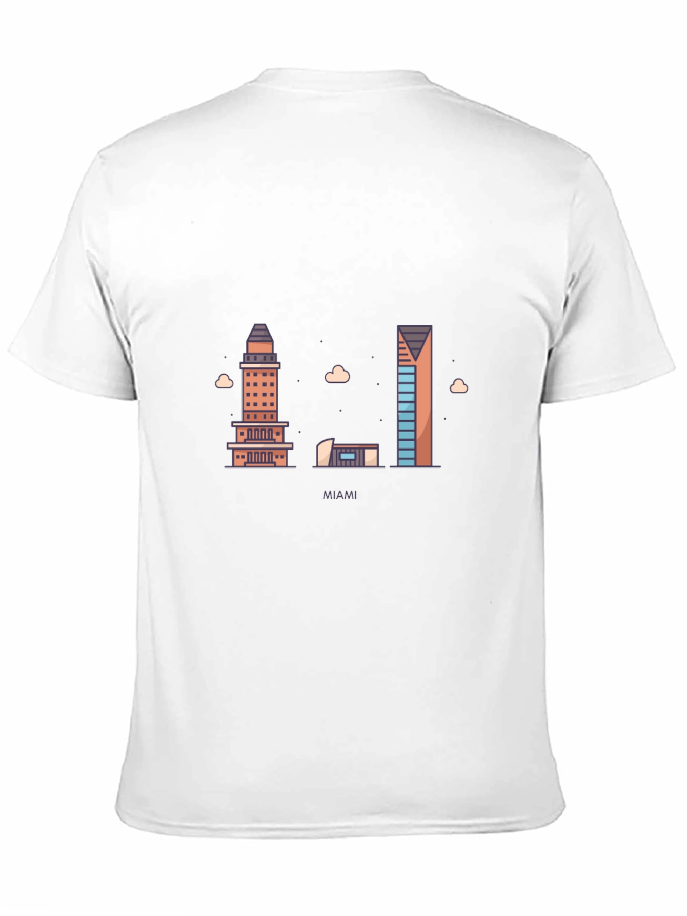 Miami Skyline Graphic T-Shirt - Classic Crew Neck