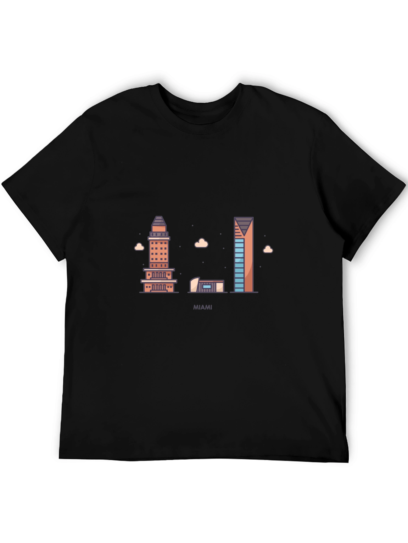 Miami Skyline Graphic T-Shirt - Classic Crew Neck