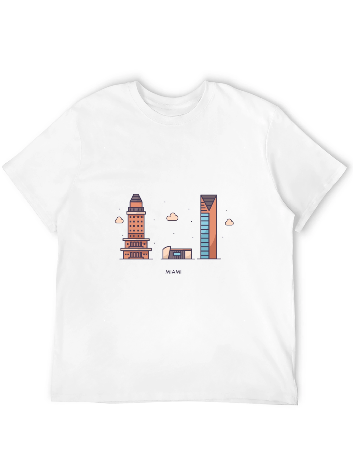 Miami Skyline Graphic T-Shirt - Classic Crew Neck