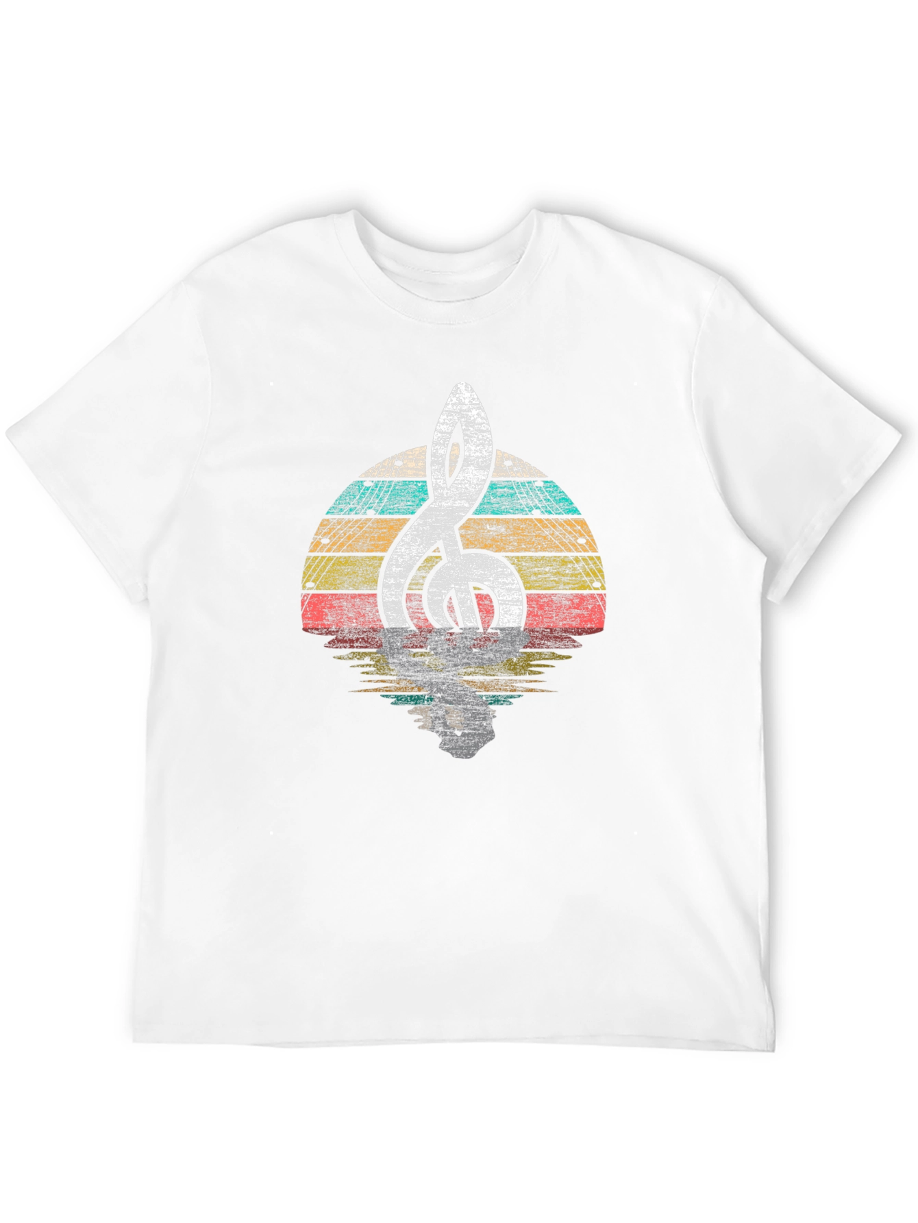 Retro Music Clef Graphic Tee - Black