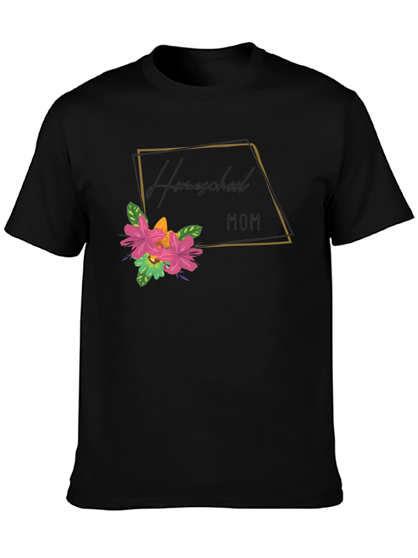 Homeschool Mom Floral Graphic Tee - Soft Cotton
