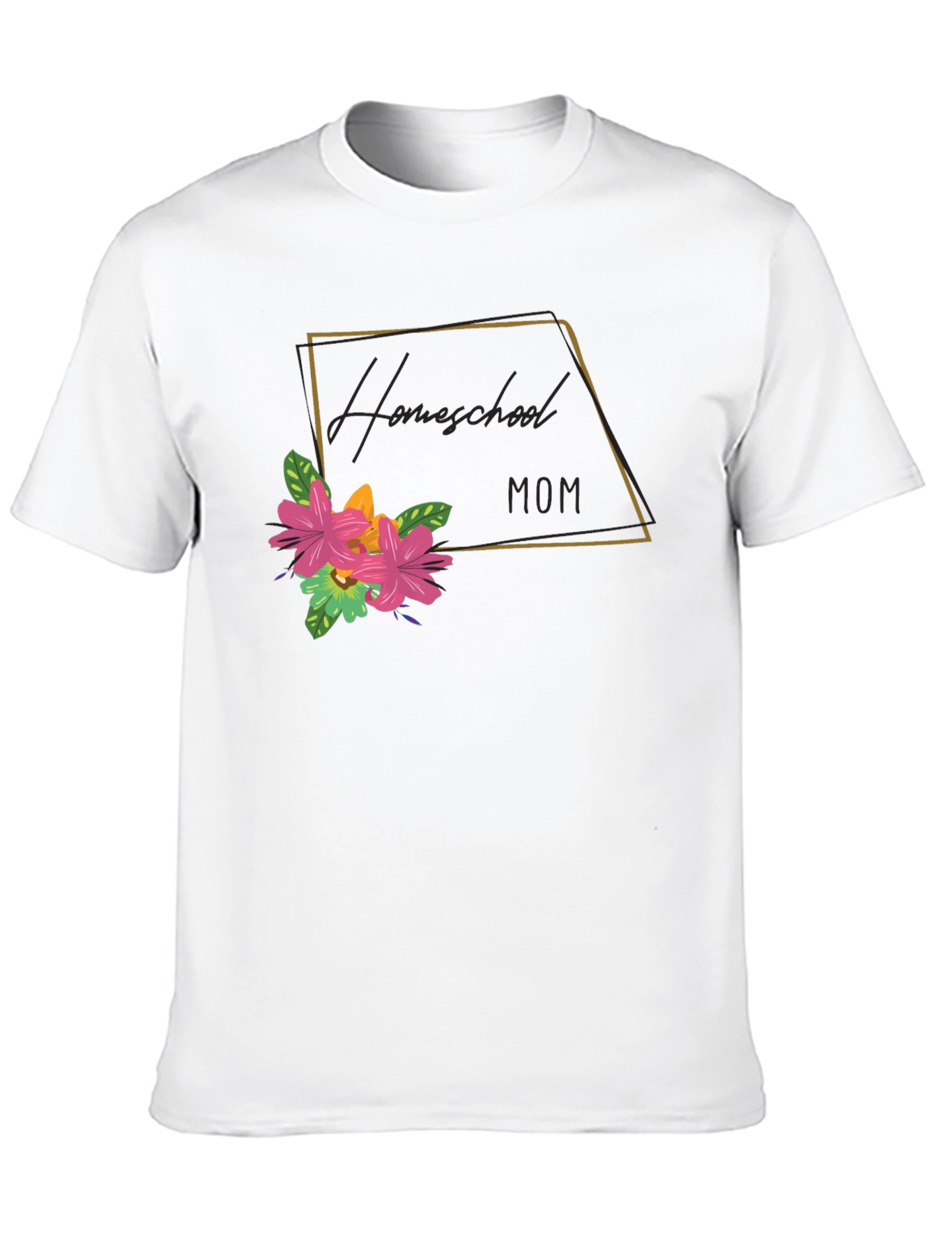 Homeschool Mom Floral Graphic Tee - Soft Cotton