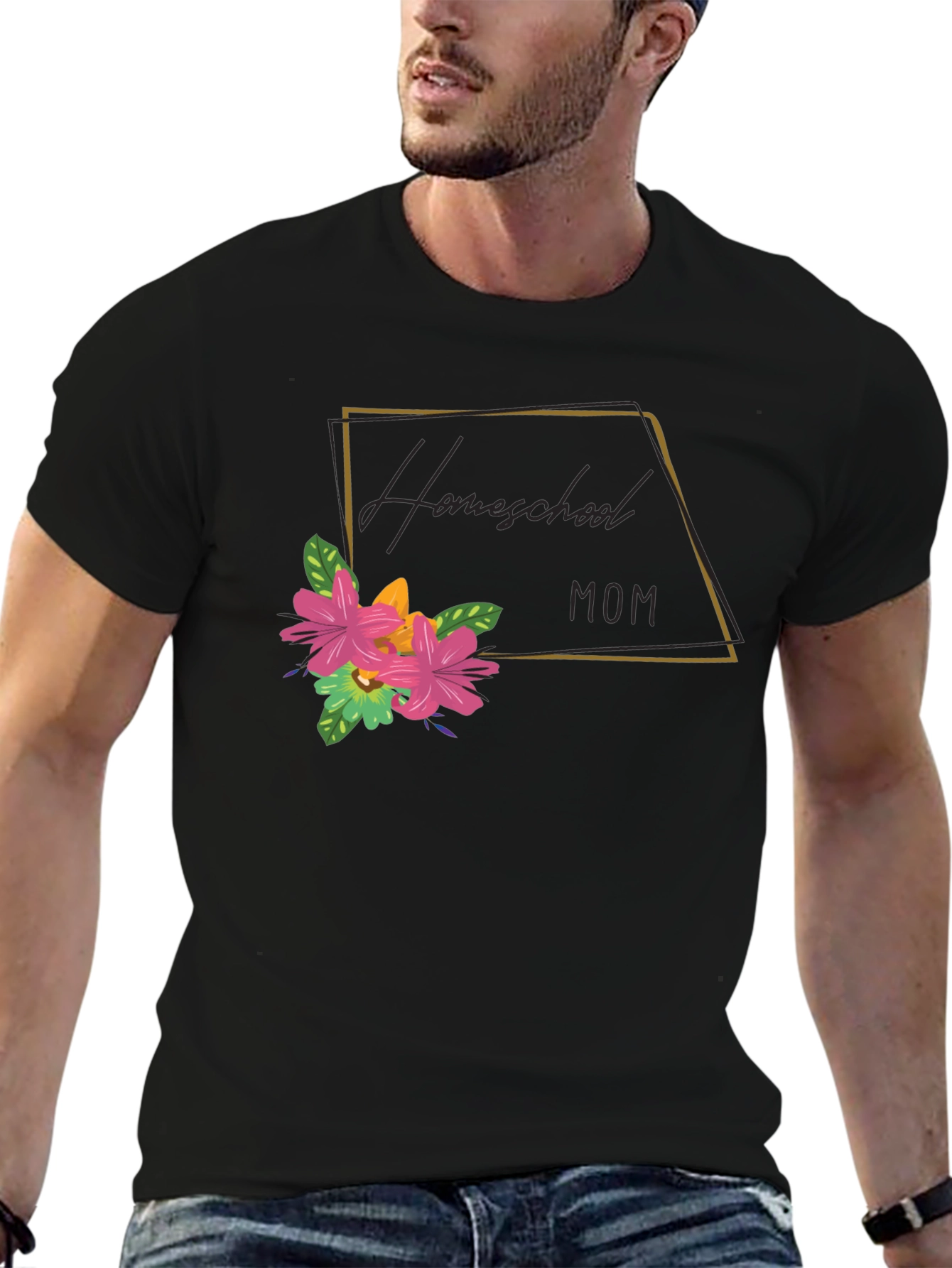 Homeschool Mom Floral Graphic Tee - Soft Cotton