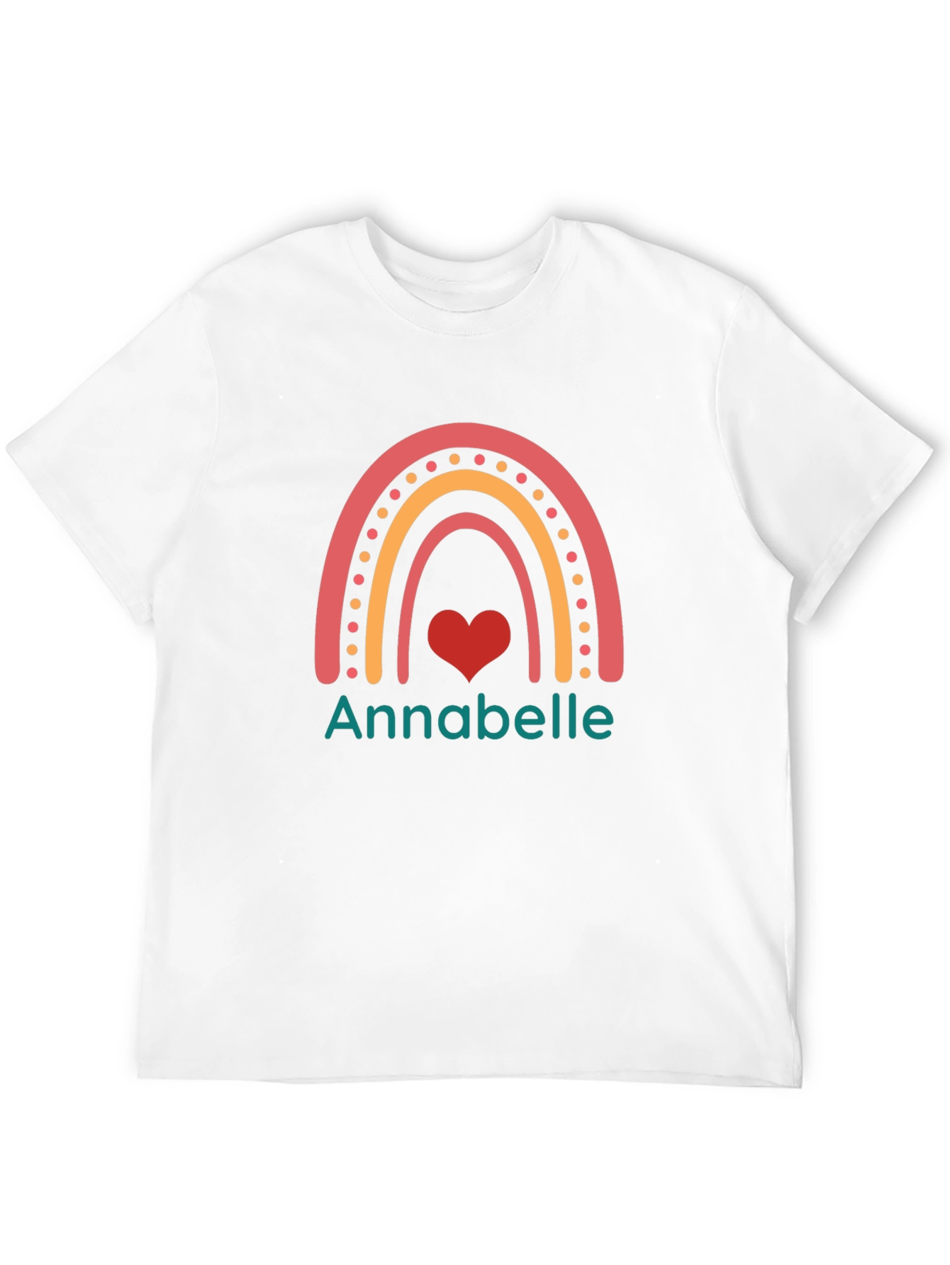 Personalized Annabelle Rainbow Heart T-Shirt