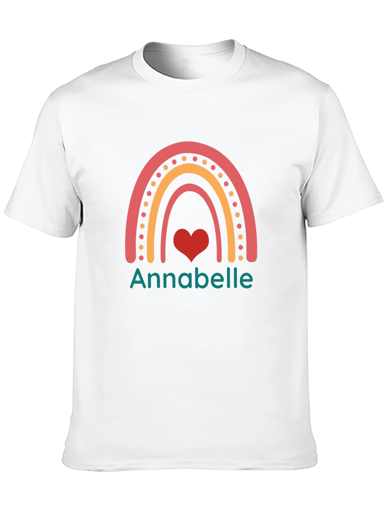 Personalized Annabelle Rainbow Heart T-Shirt