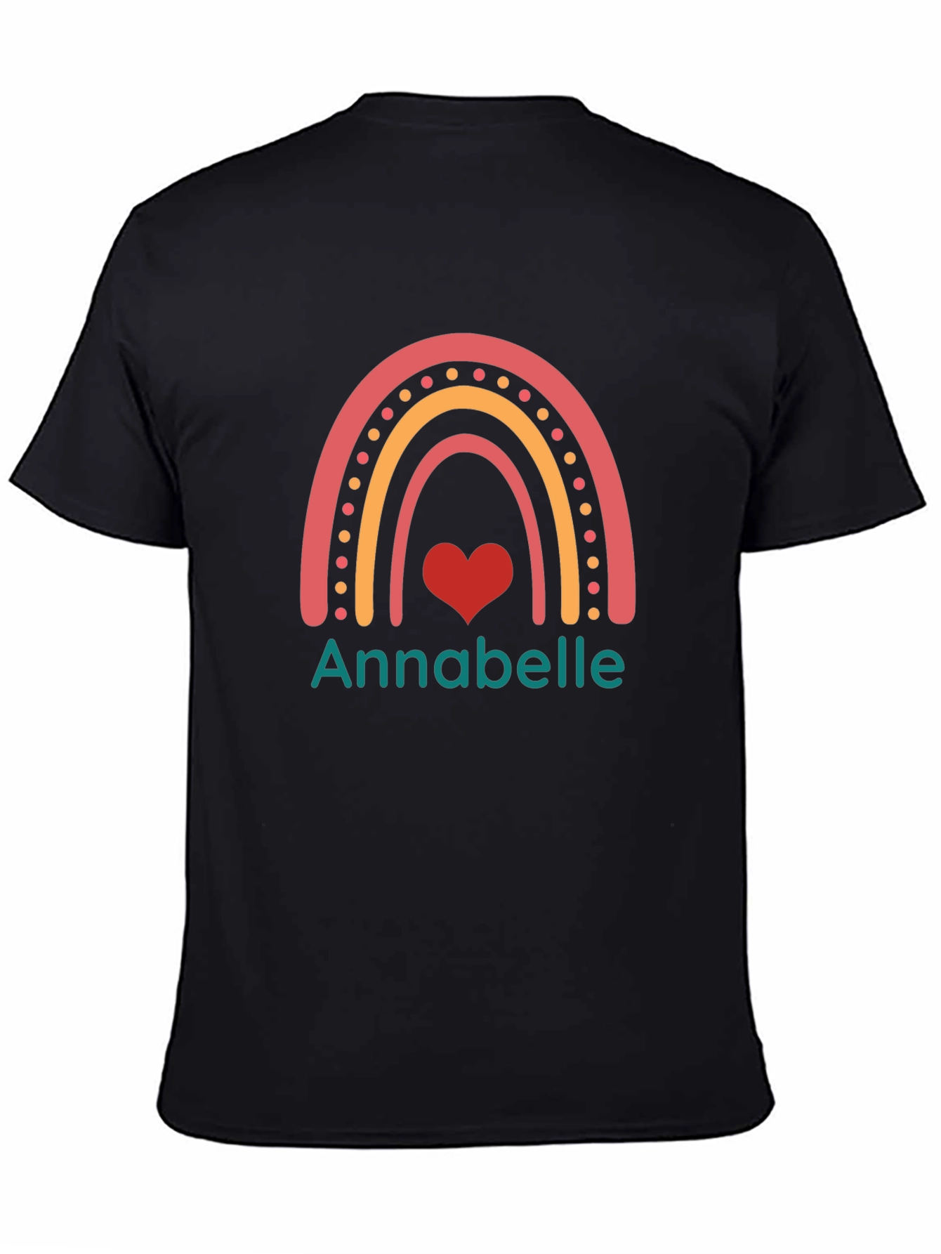 Personalized Annabelle Rainbow Heart T-Shirt