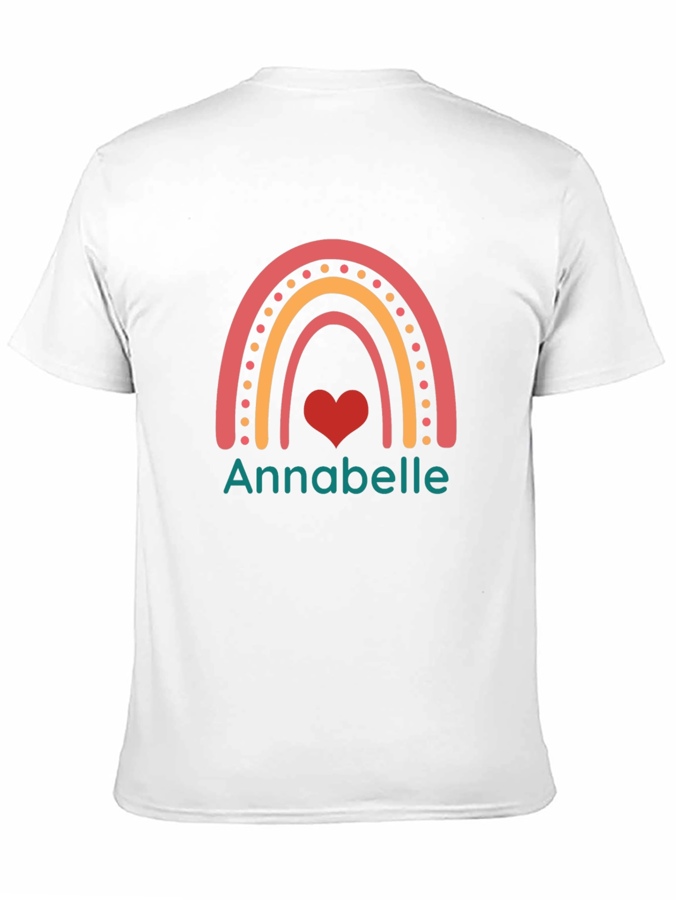 Personalized Annabelle Rainbow Heart T-Shirt