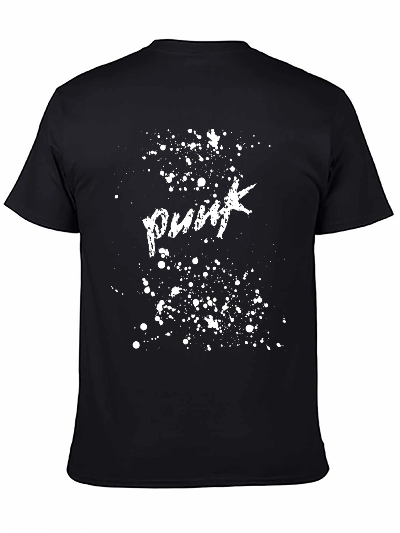 Punk Splatter Graphic Black T-Shirt