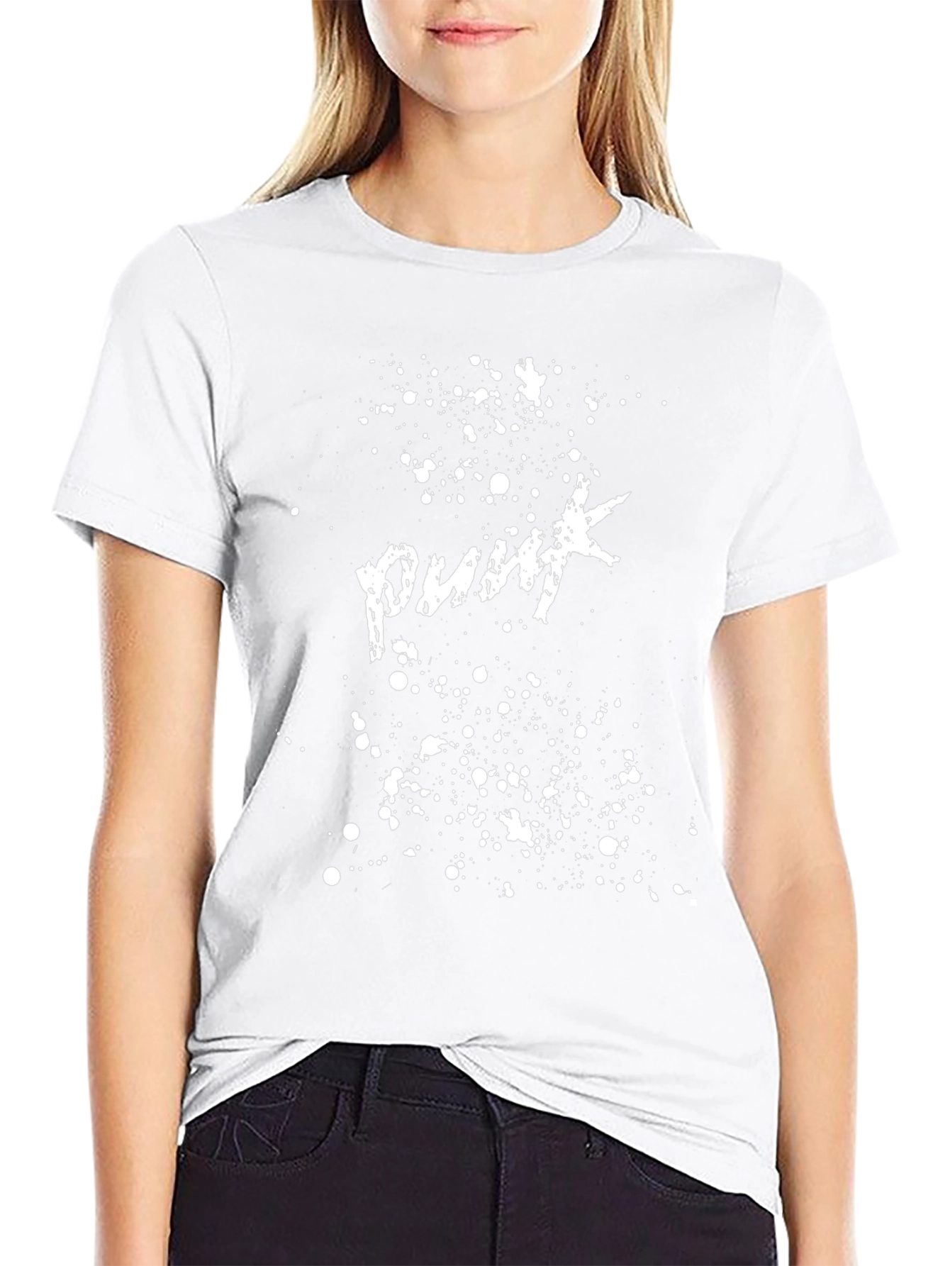 Punk Splatter Graphic Black T-Shirt