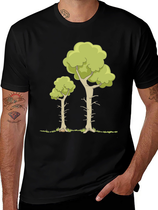 Cartoon Tree Graphic Tee - Nature Lover T-Shirt