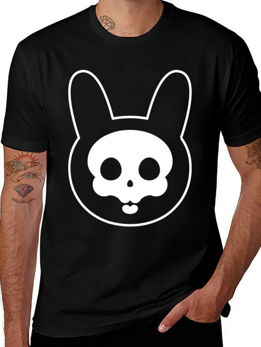 Skull Bunny Graphic T-Shirt - Black