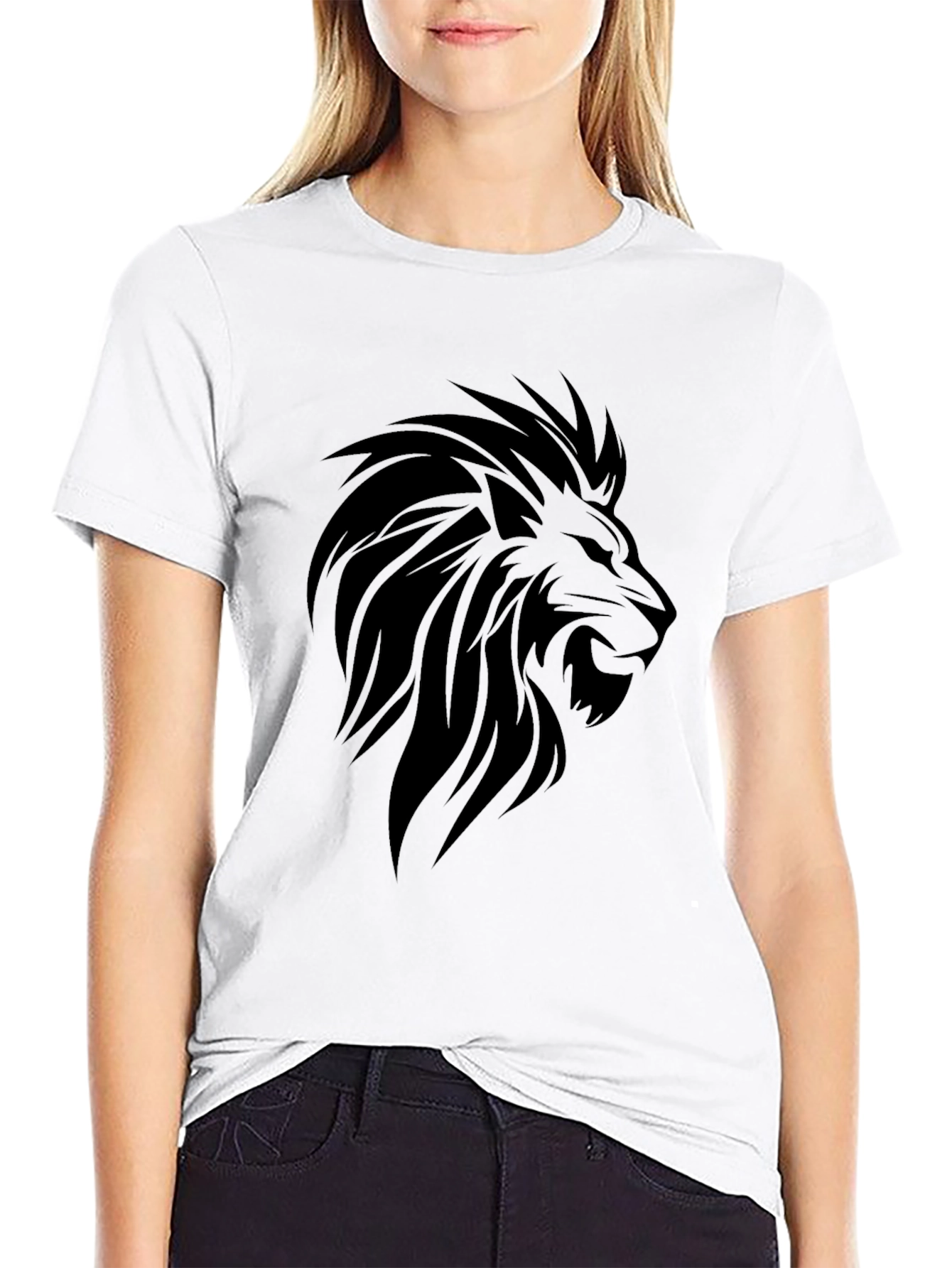 Lion Head Graphic Tee - Mens Black T-Shirt