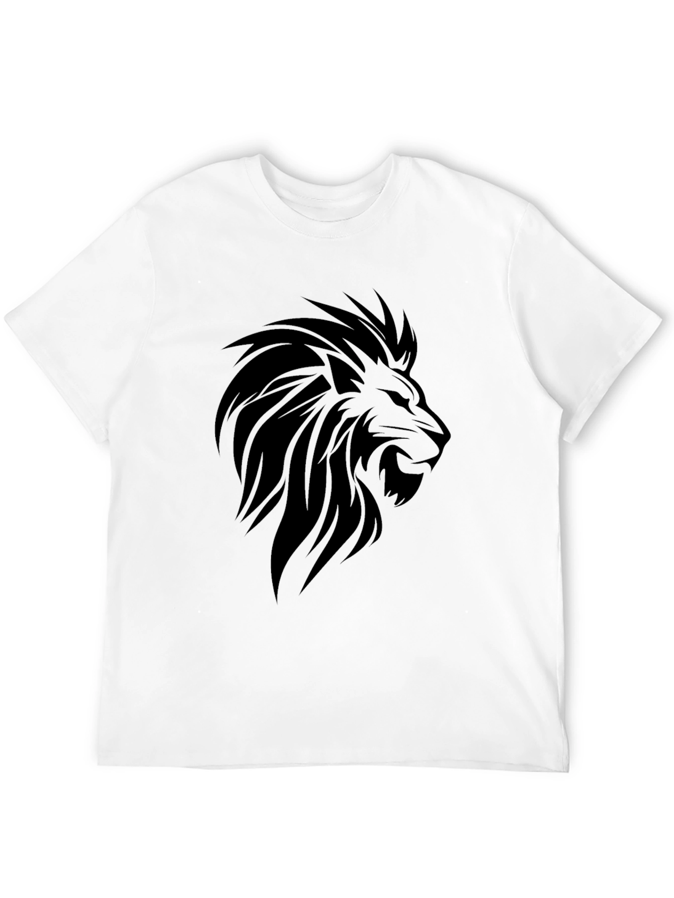 Lion Head Graphic Tee - Mens Black T-Shirt