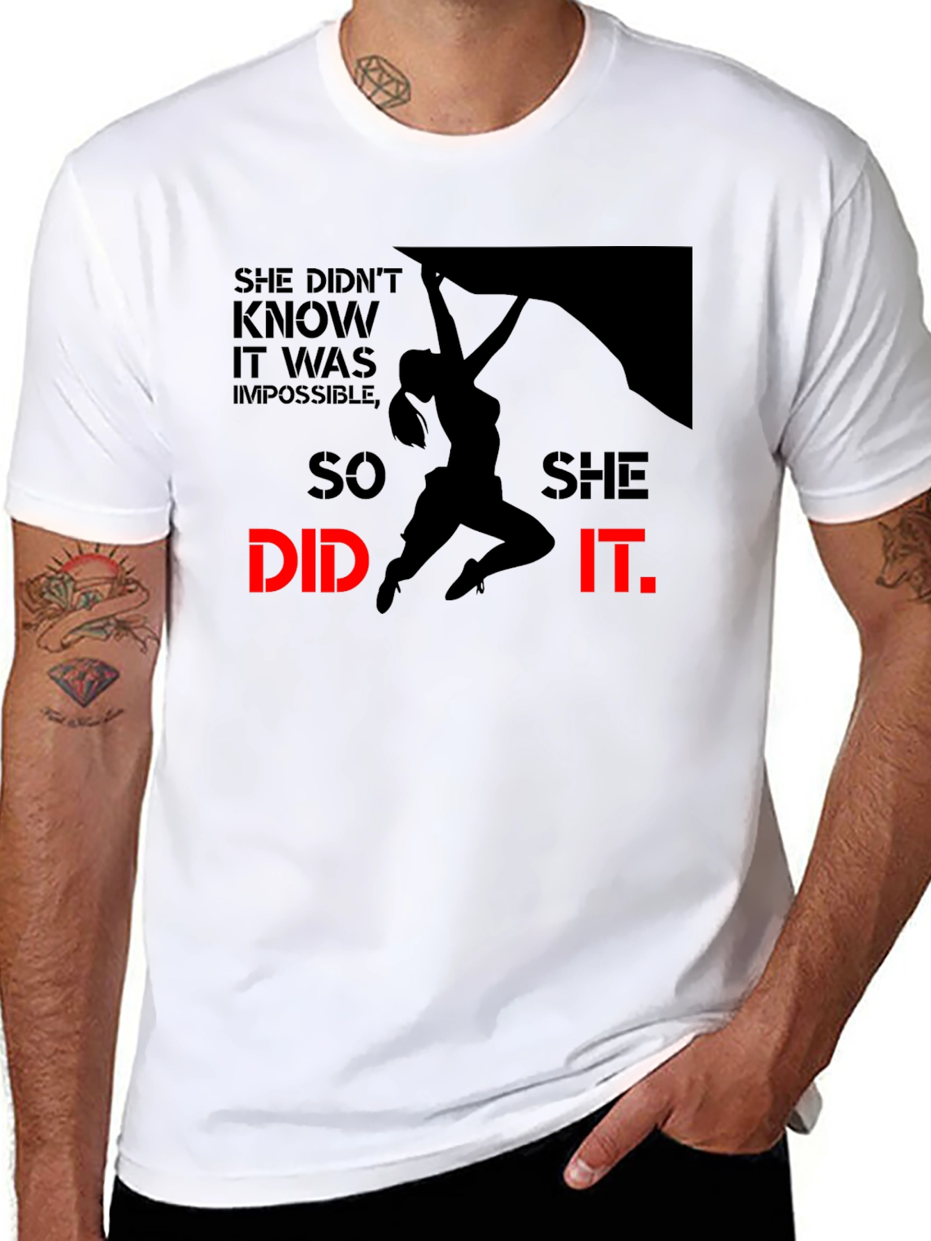 She Did It Rock Climbing T-Shirt