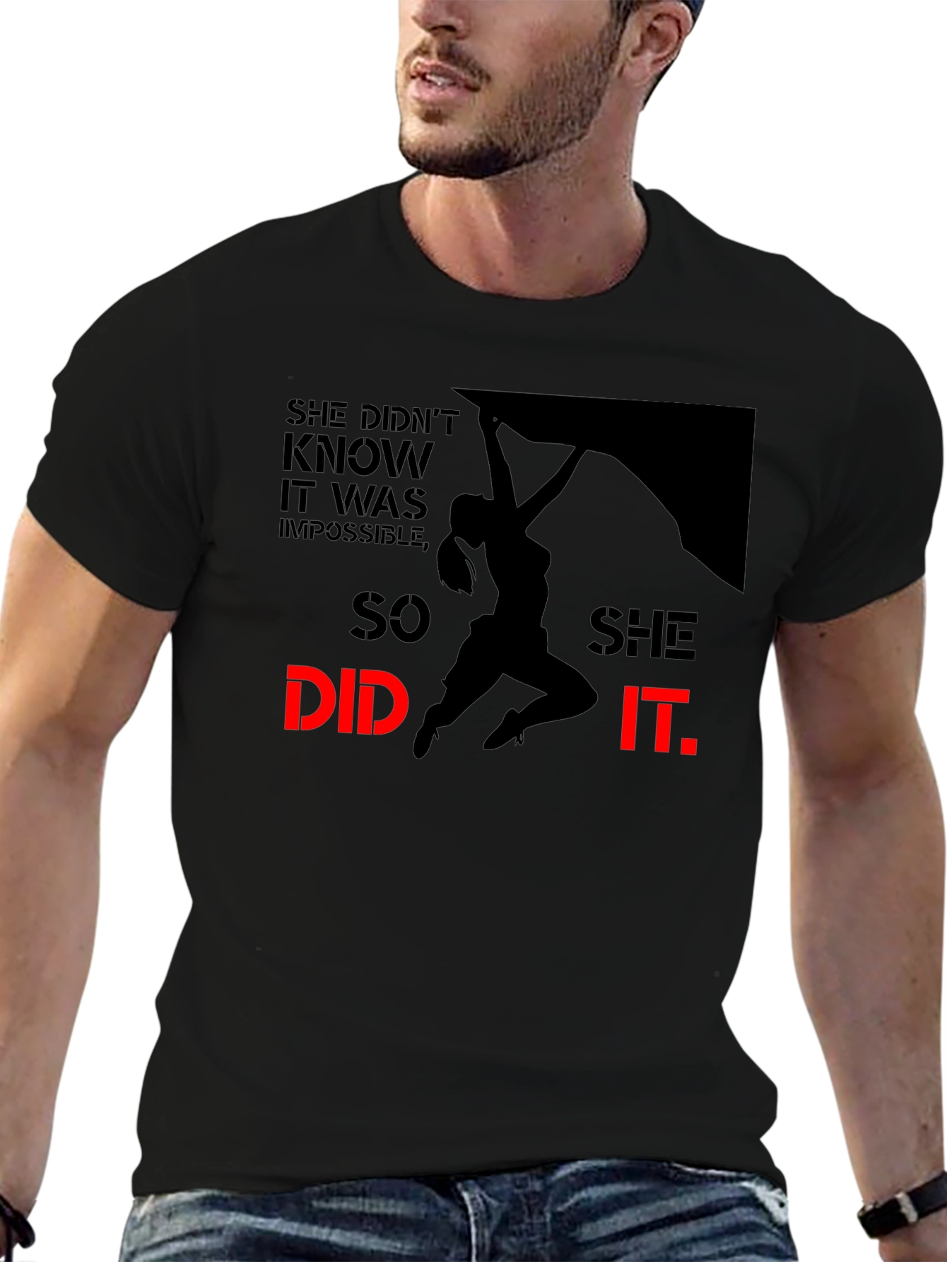 She Did It Rock Climbing T-Shirt