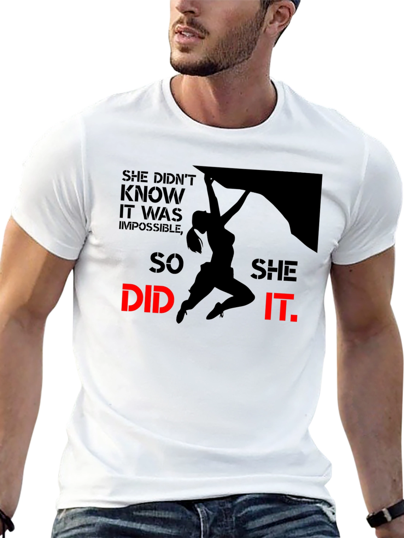 She Did It Rock Climbing T-Shirt