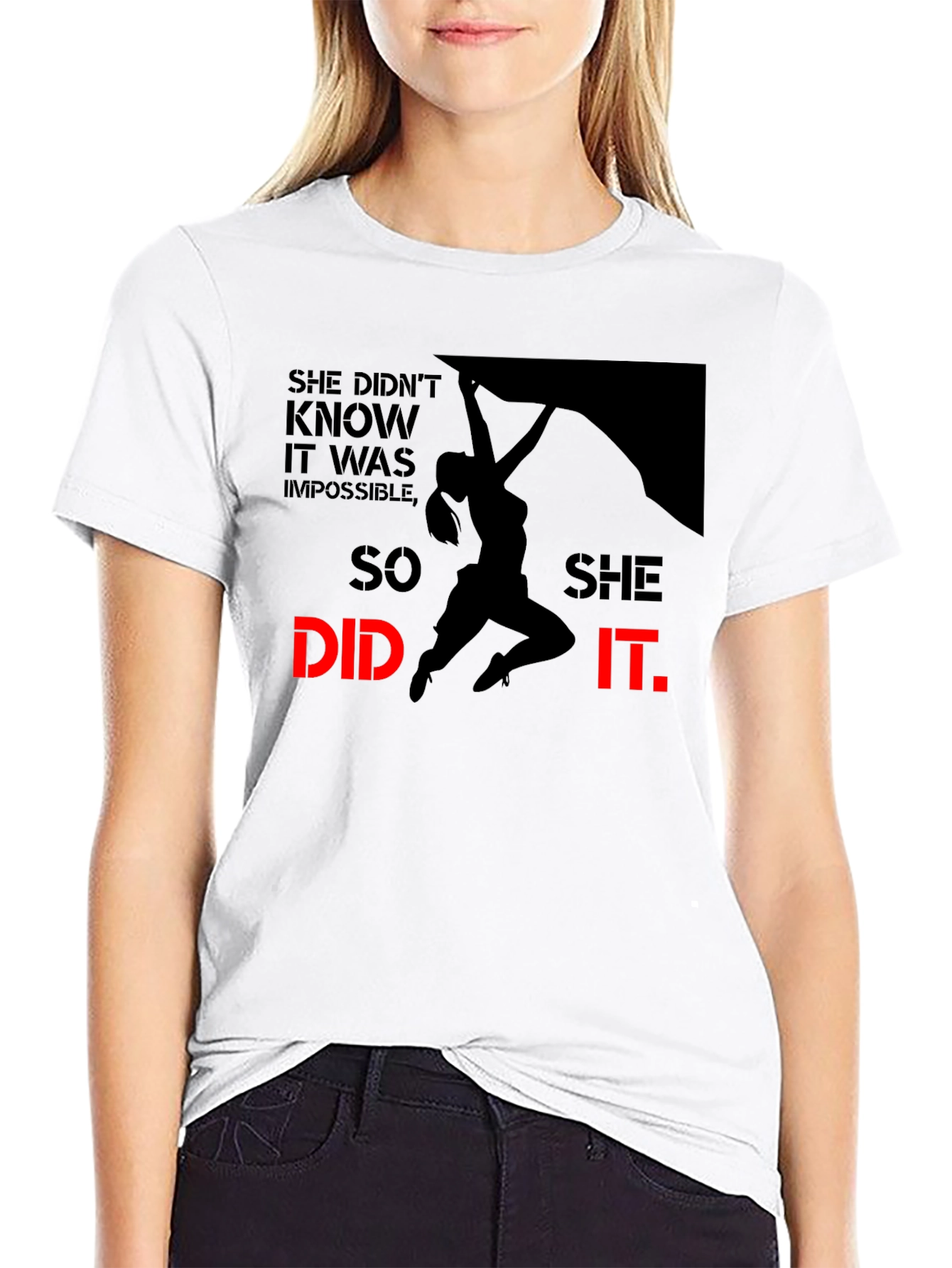 She Did It Rock Climbing T-Shirt