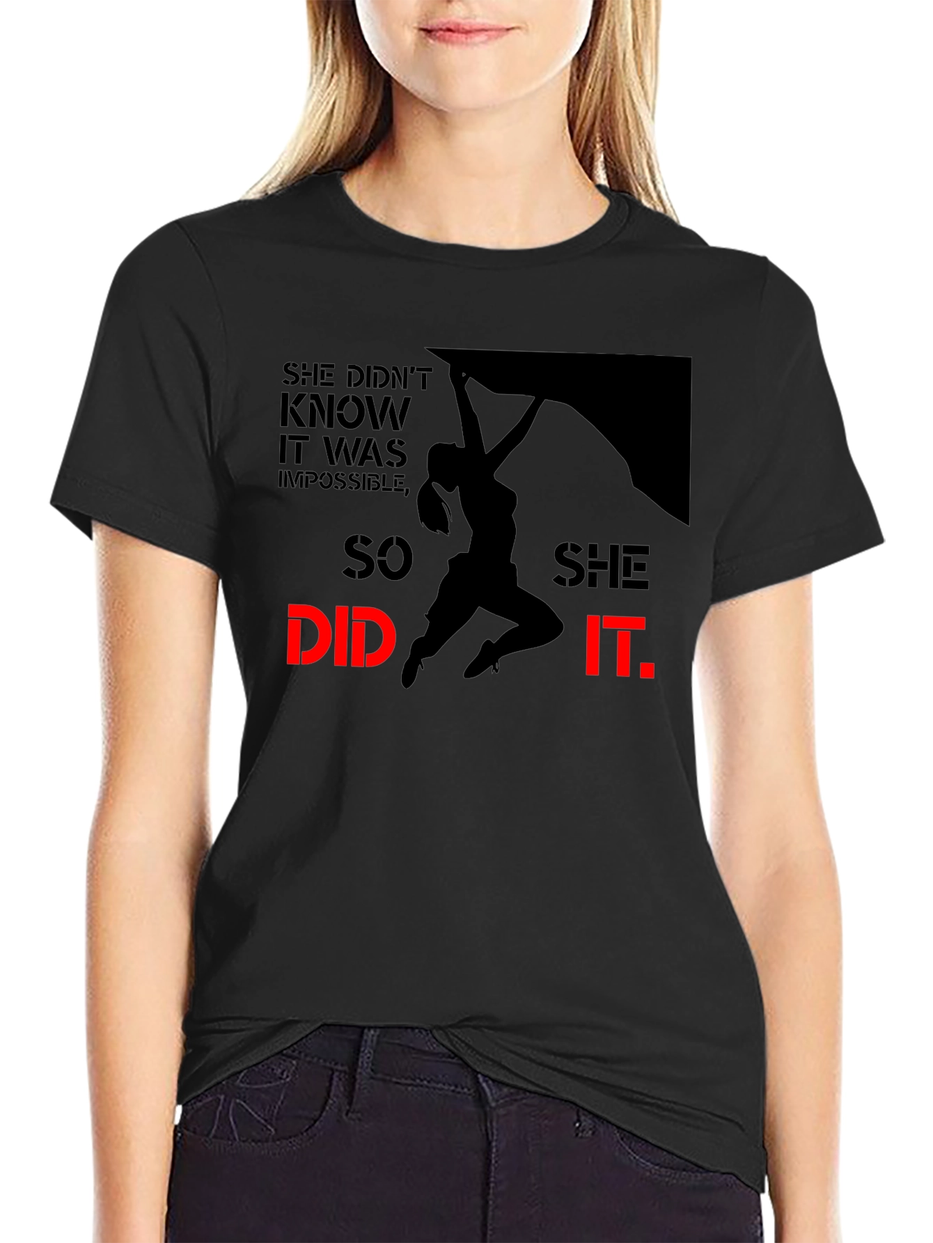 She Did It Rock Climbing T-Shirt