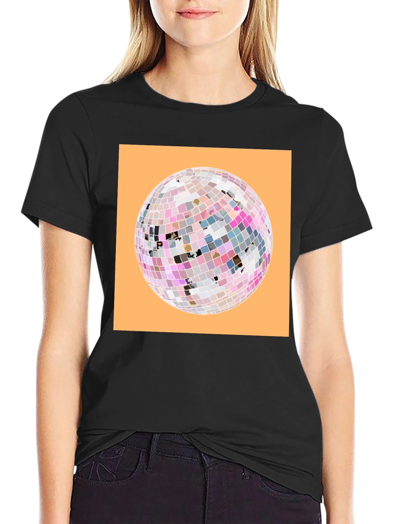 Disco Ball Graphic Tee - Retro Party Shirt