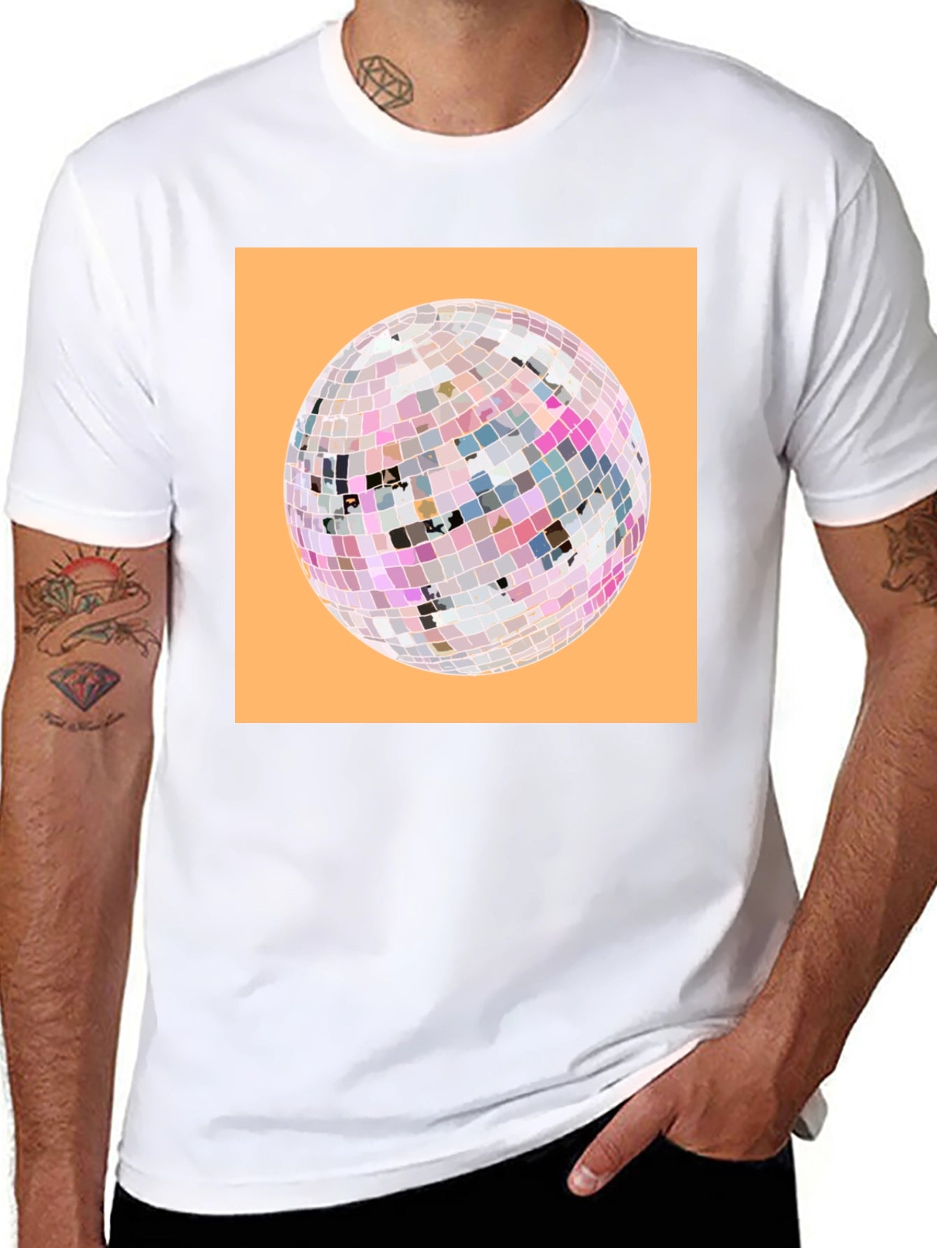 Disco Ball Graphic Tee - Retro Party Shirt