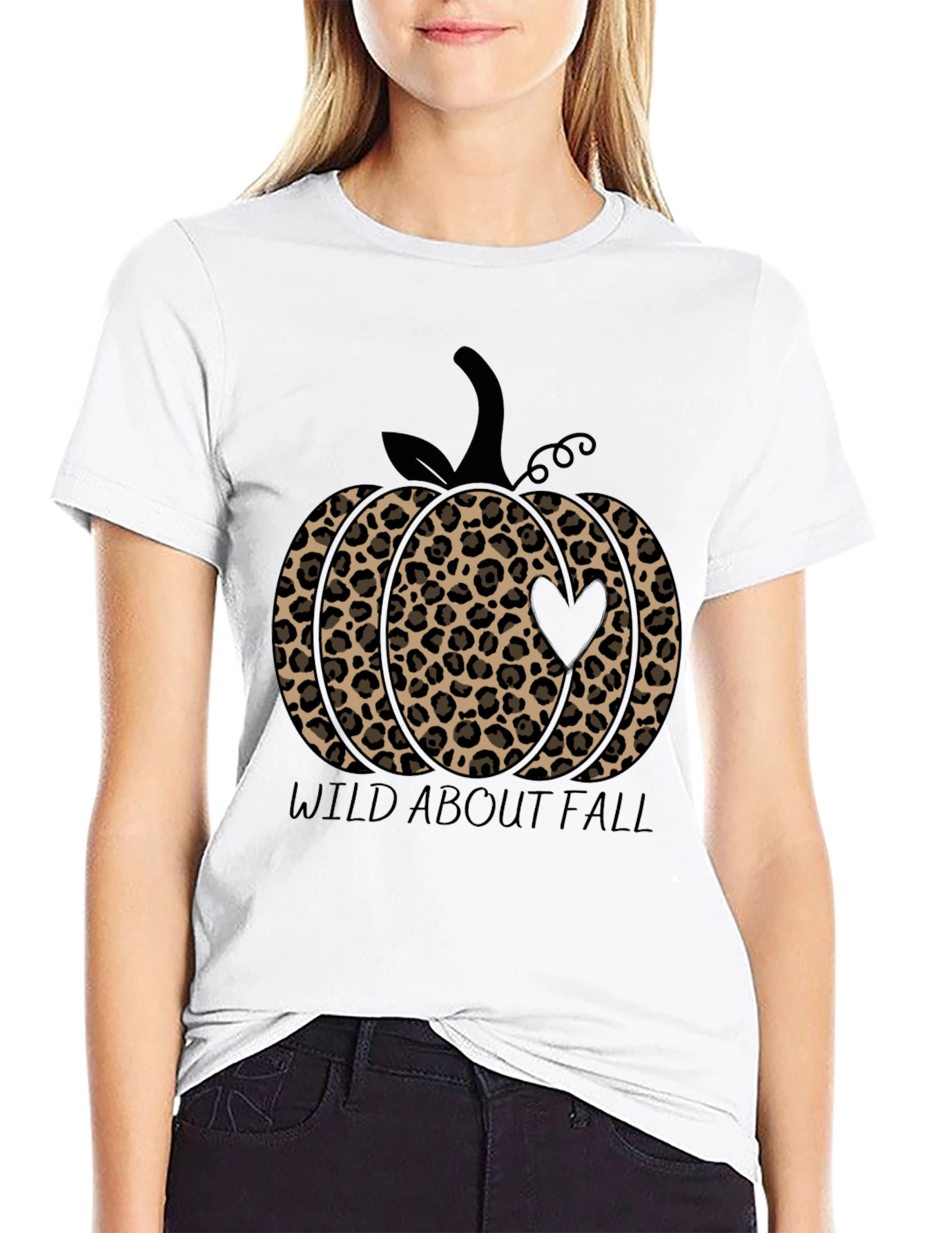 Wild About Fall Leopard Print Pumpkin T-Shirt