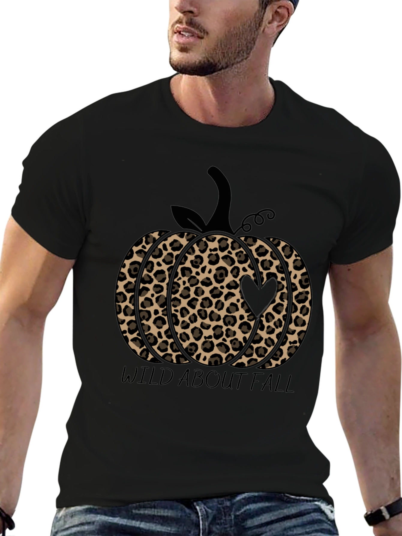 Wild About Fall Leopard Print Pumpkin T-Shirt