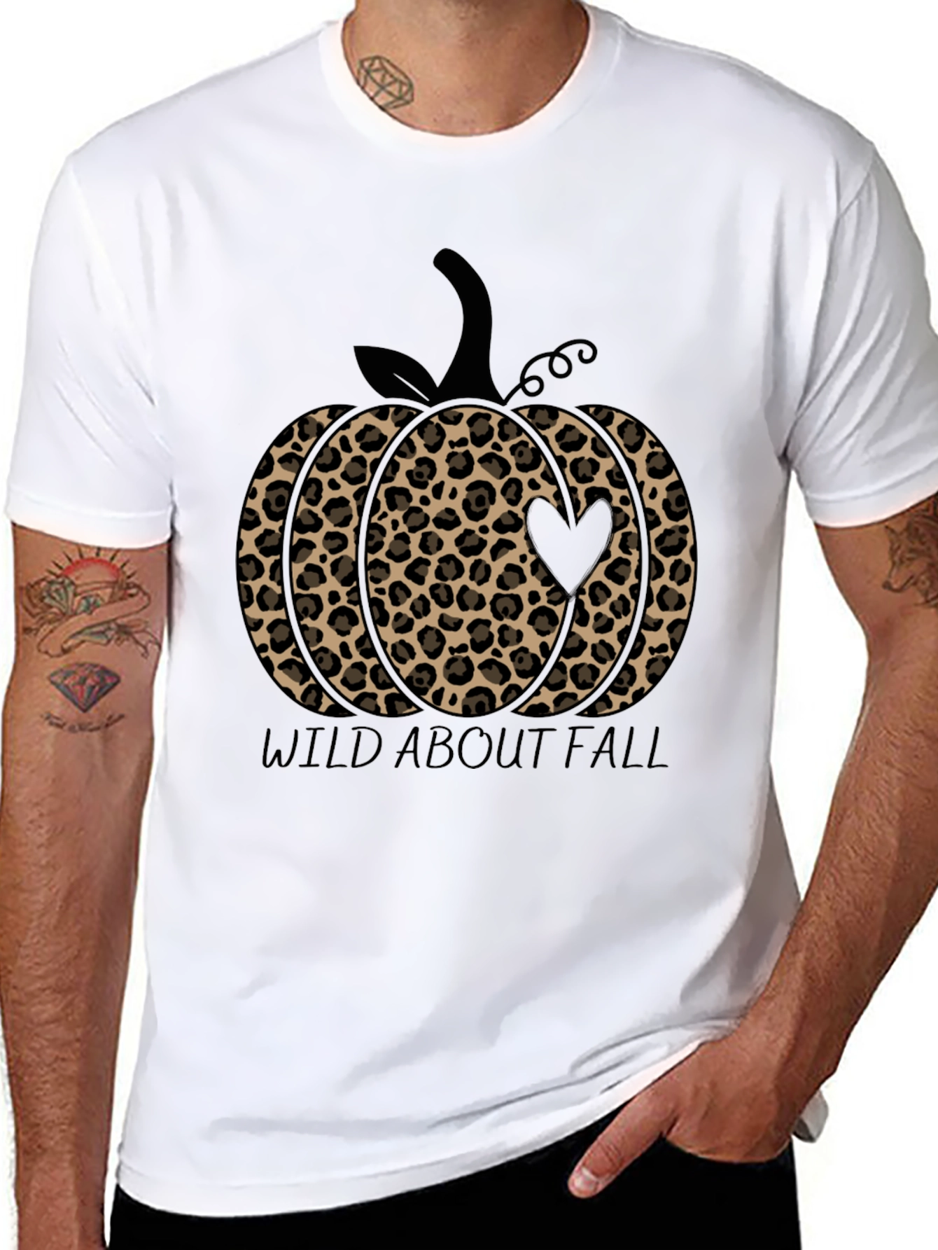 Wild About Fall Leopard Print Pumpkin T-Shirt