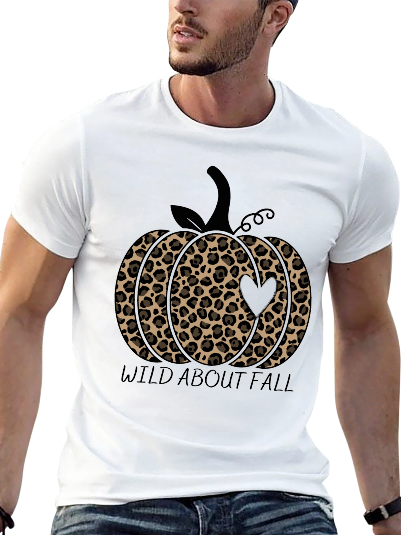 Wild About Fall Leopard Print Pumpkin T-Shirt