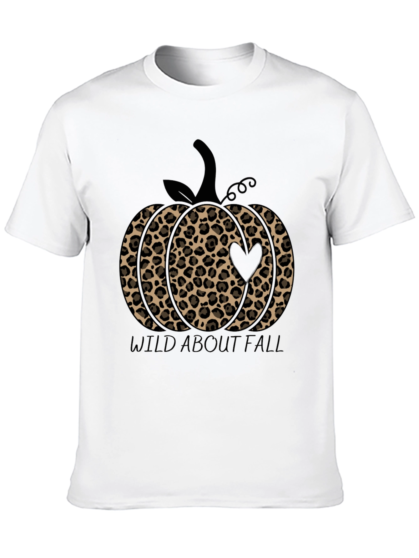 Wild About Fall Leopard Print Pumpkin T-Shirt