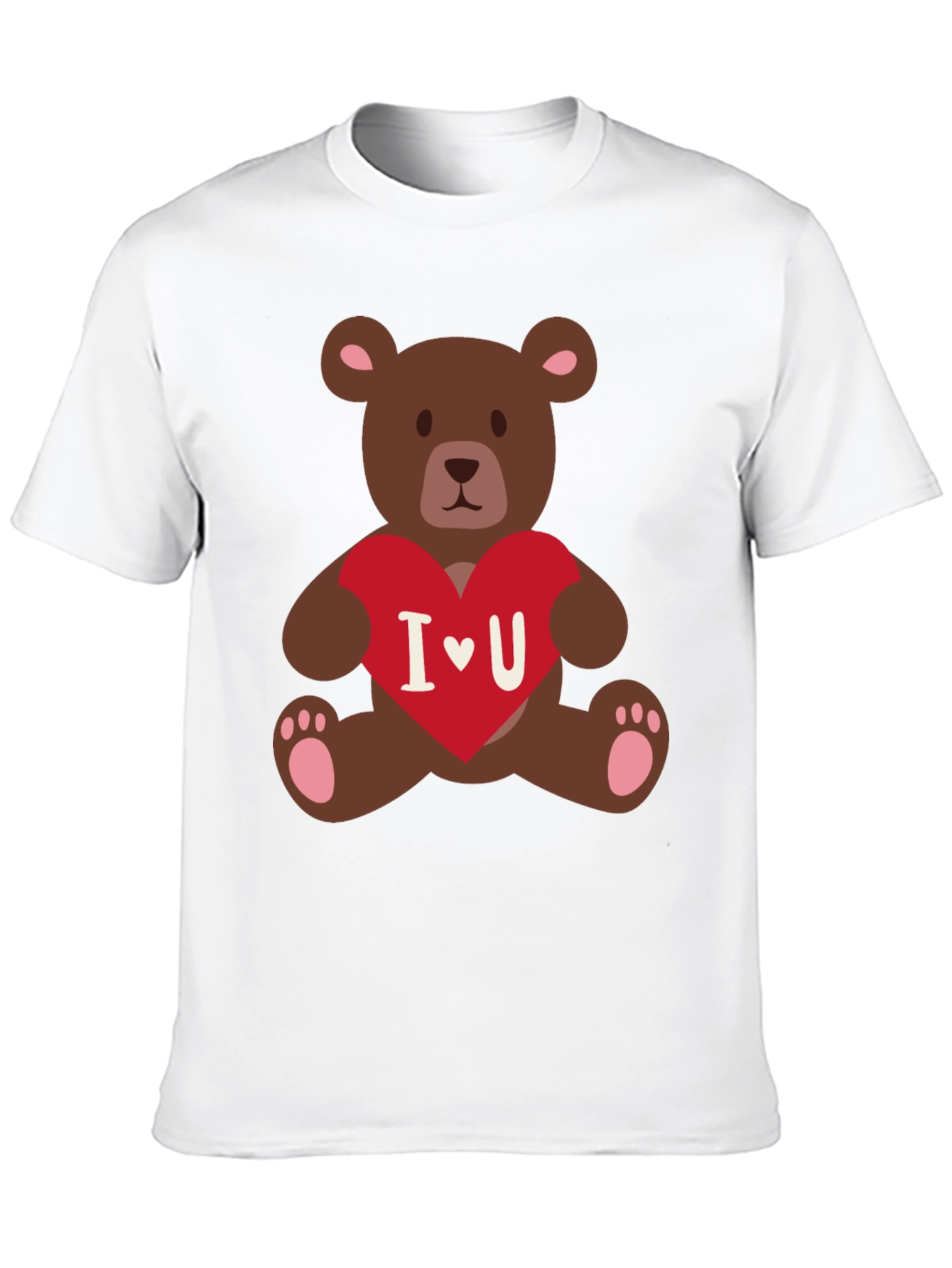 I Heart You Teddy Bear Graphic Tee - Black