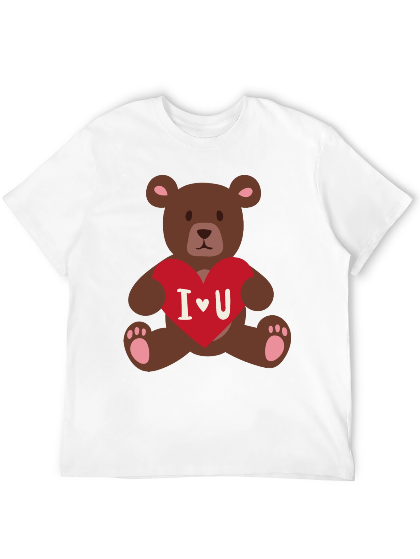 I Heart You Teddy Bear Graphic Tee - Black