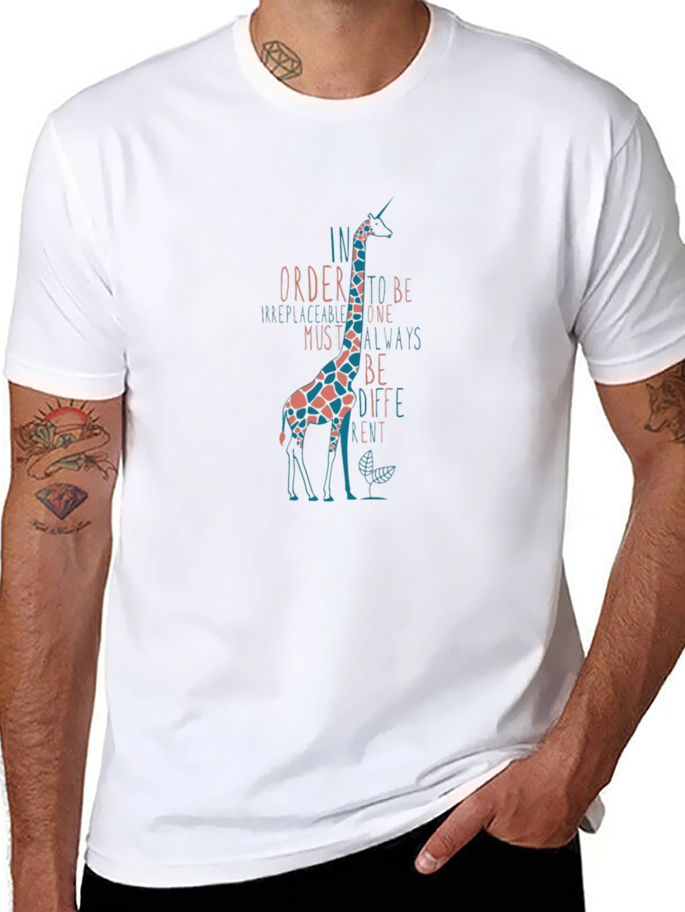 Unique Giraffe Graphic T-Shirt - Be Different!