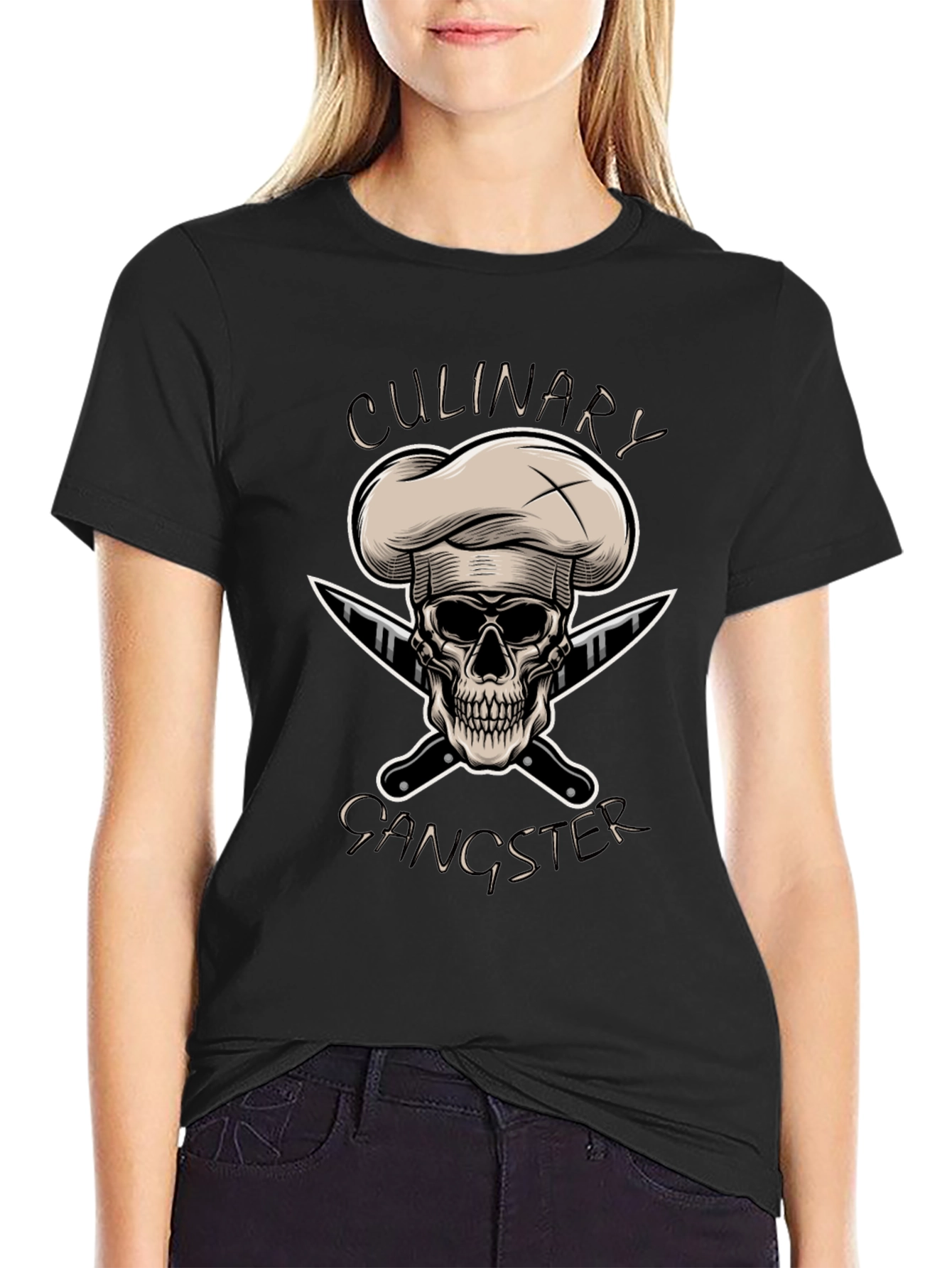 Culinary Gangster T-Shirt - Chef Skull Design