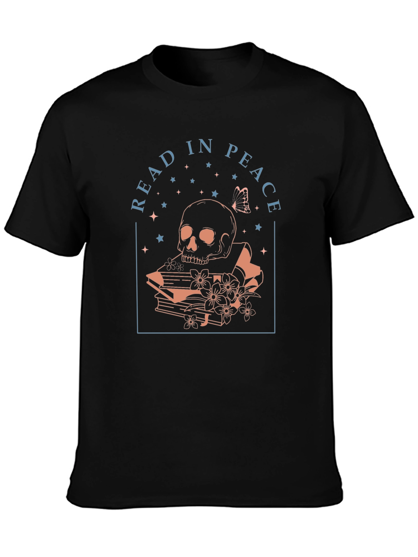 Read in Peace Graphic Tee - Skull & Books