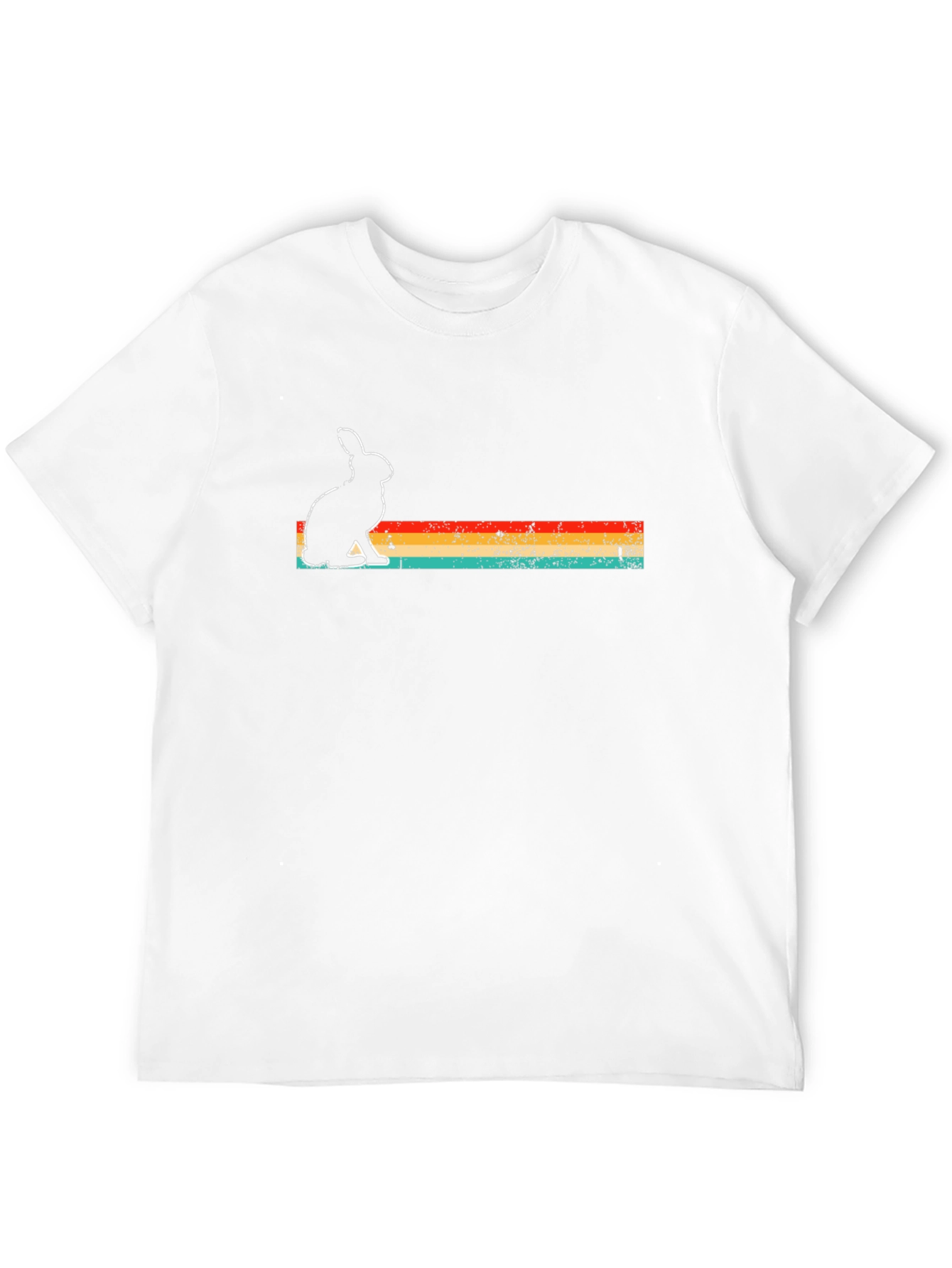 Retro Rabbit Graphic Tee - Black Cotton Blend