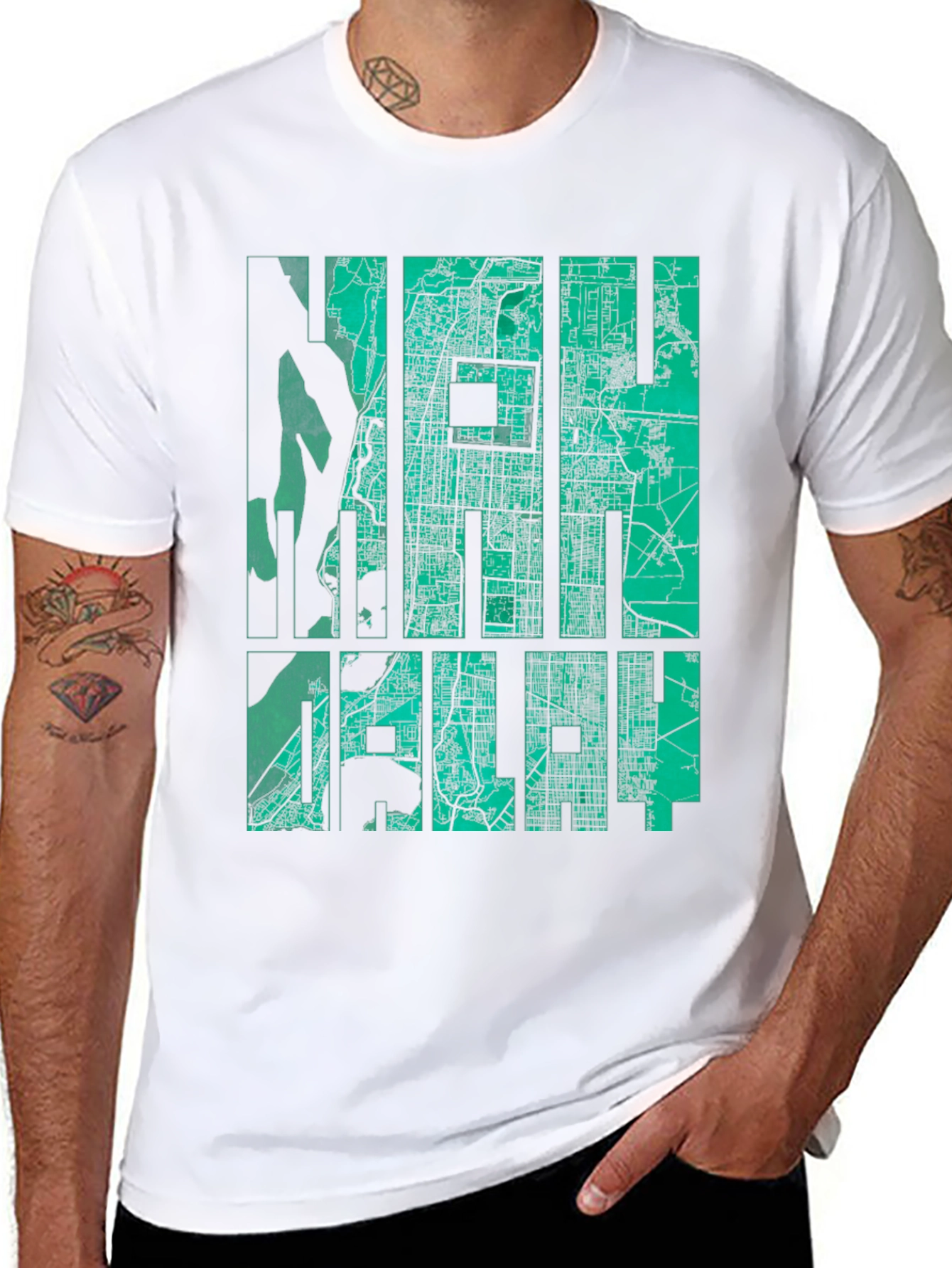 New Delhi Map Graphic Tee - India Travel Souvenir