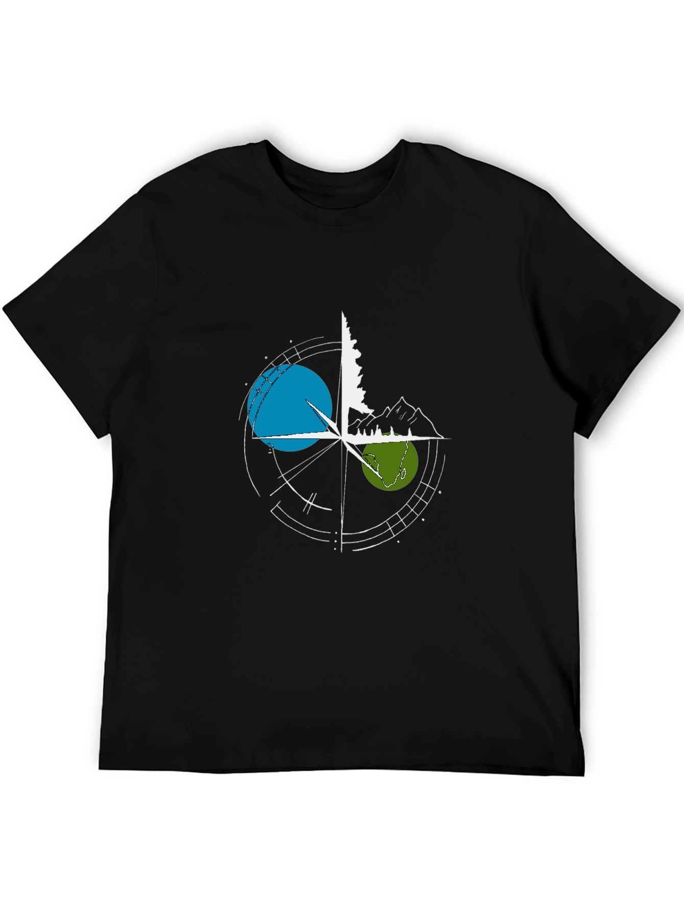Nature Compass Graphic T-Shirt - Black