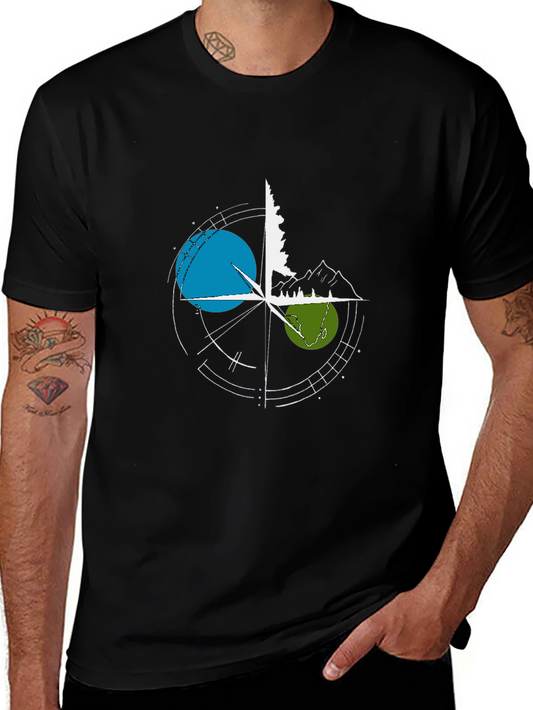 Nature Compass Graphic T-Shirt - Black