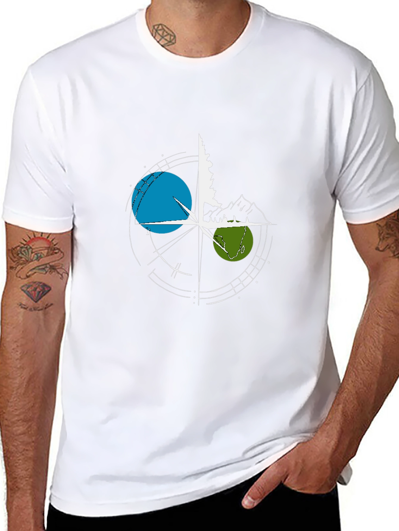 Nature Compass Graphic T-Shirt - Black