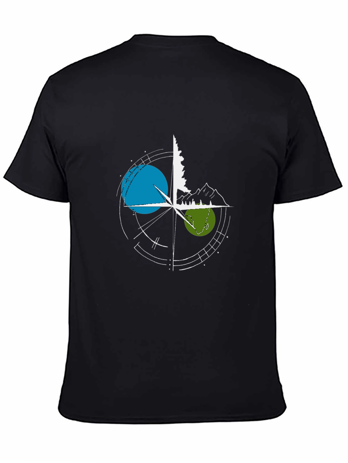 Nature Compass Graphic T-Shirt - Black