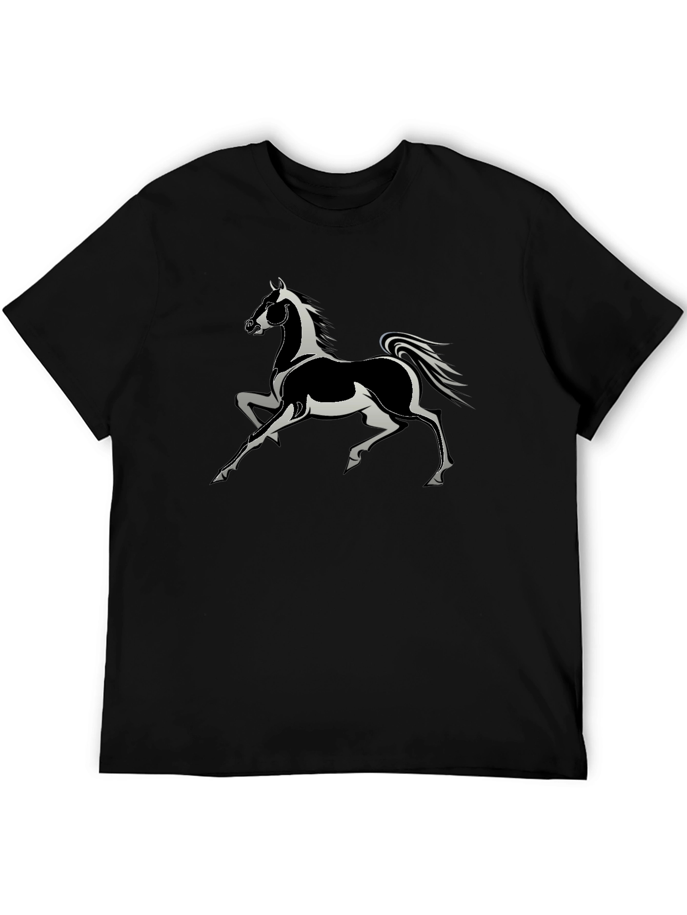 Horse Graphic Tee - Stylish Black T-Shirt
