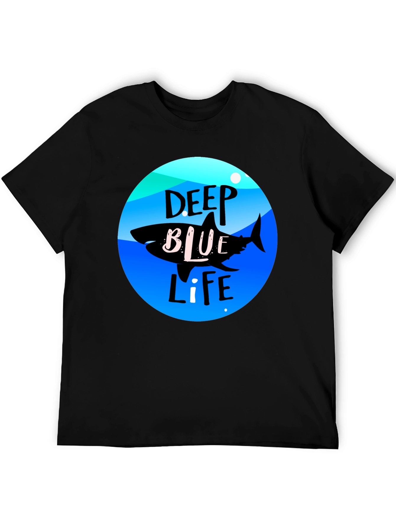 Deep Blue Life Shark Graphic Tee - Black