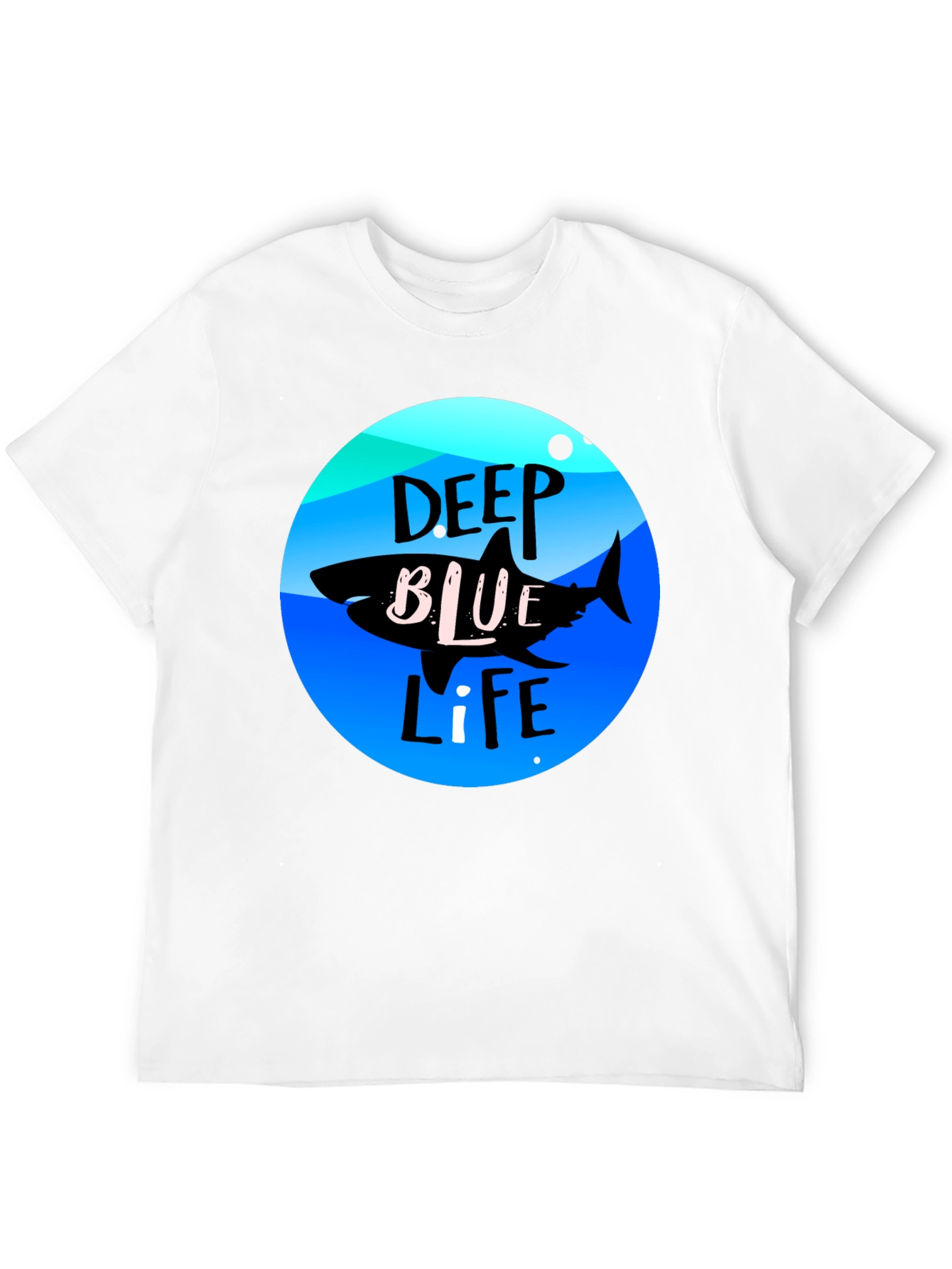 Deep Blue Life Shark Graphic Tee - Black
