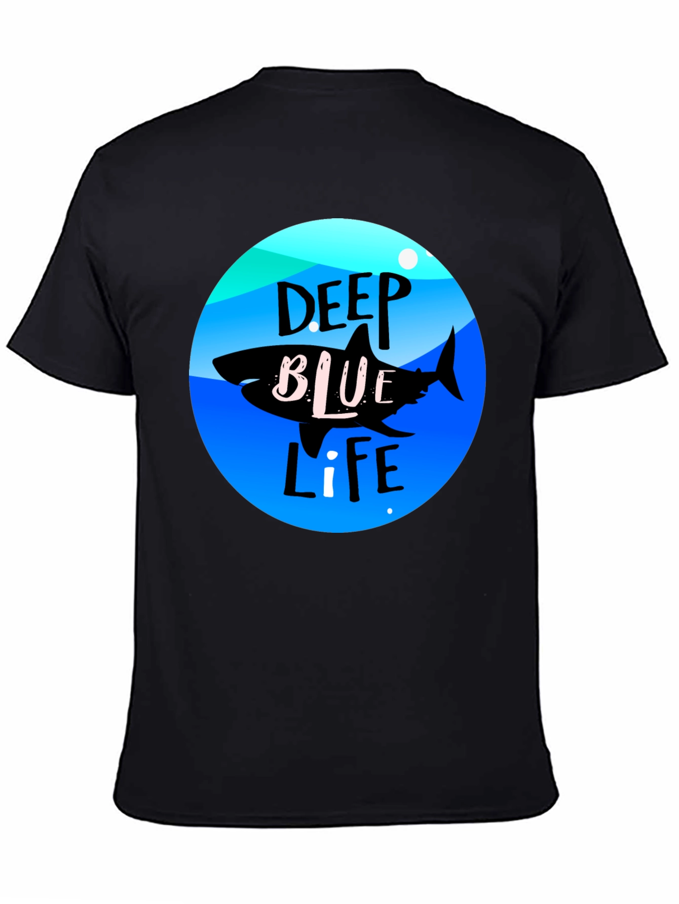 Deep Blue Life Shark Graphic Tee - Black