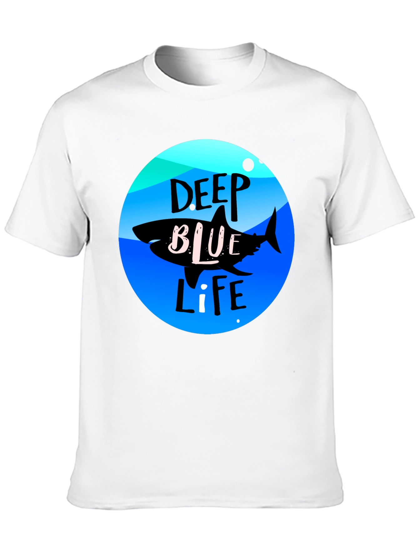 Deep Blue Life Shark Graphic Tee - Black