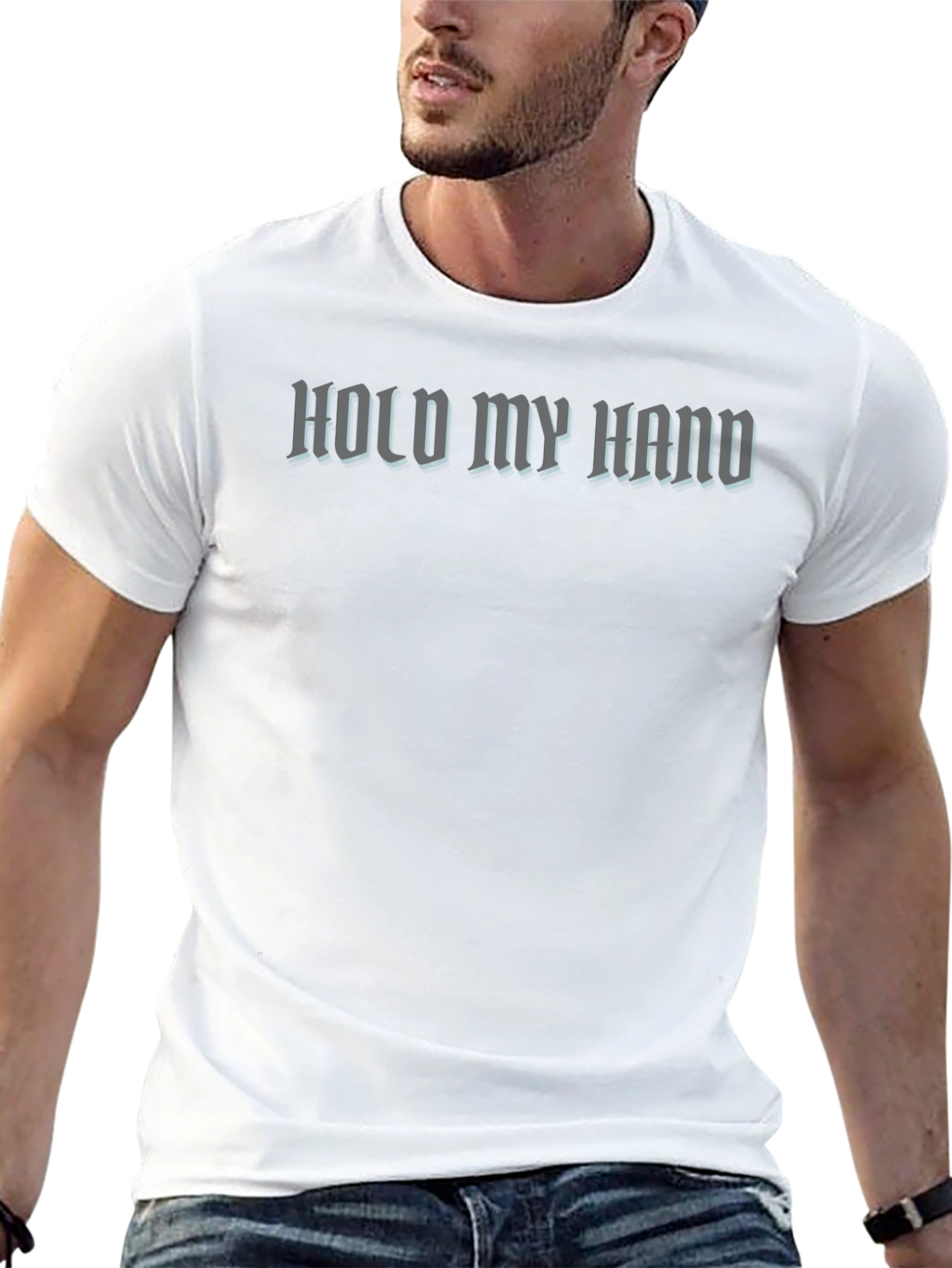 Hold My Hand Graphic Tee - Black Cotton T-Shirt